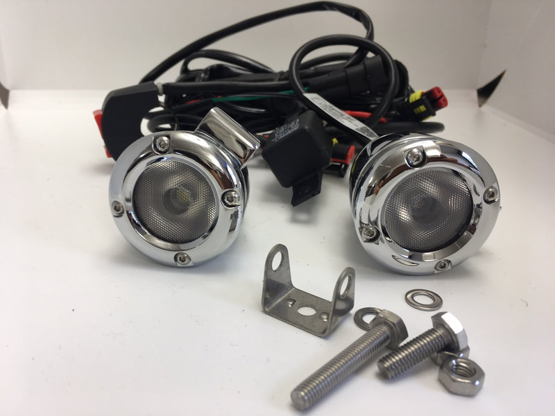 KIT 2 FARETTI AUSILIARI A LED 15 W -CROMATI - SUPER POTENTI
