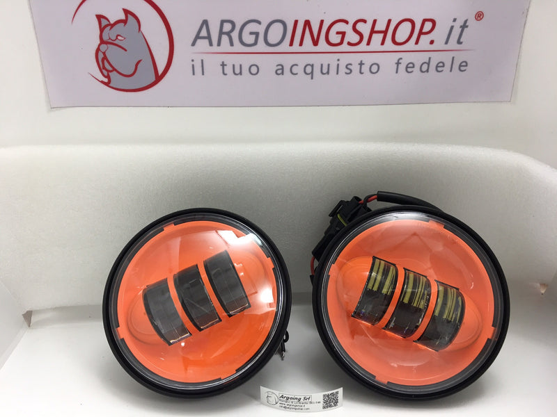 SET FARETTI  A LED ANTERIORI  ANTINEBBIA - 4,5" ARANCIO -