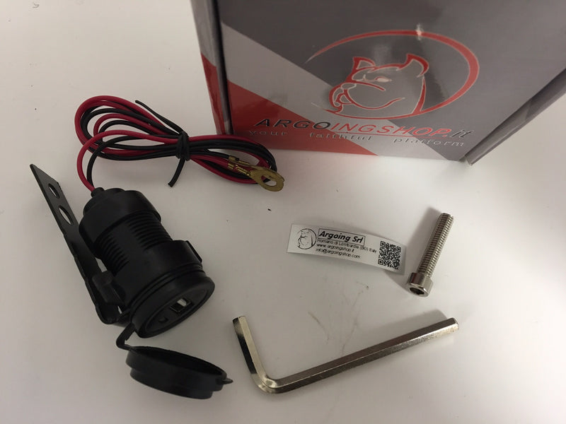 CARICABATTERIA ADATTATORE "ARGOING" PRESA USB 2,0A PER MOTO UNIVERSALE
