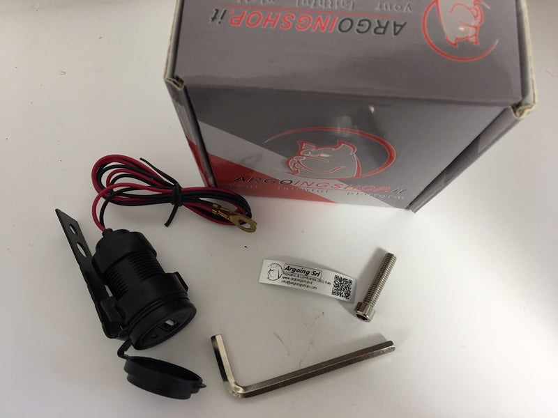 CARICABATTERIA ADATTATORE "ARGOING" PRESA USB 2,0A PER MOTO UNIVERSALE