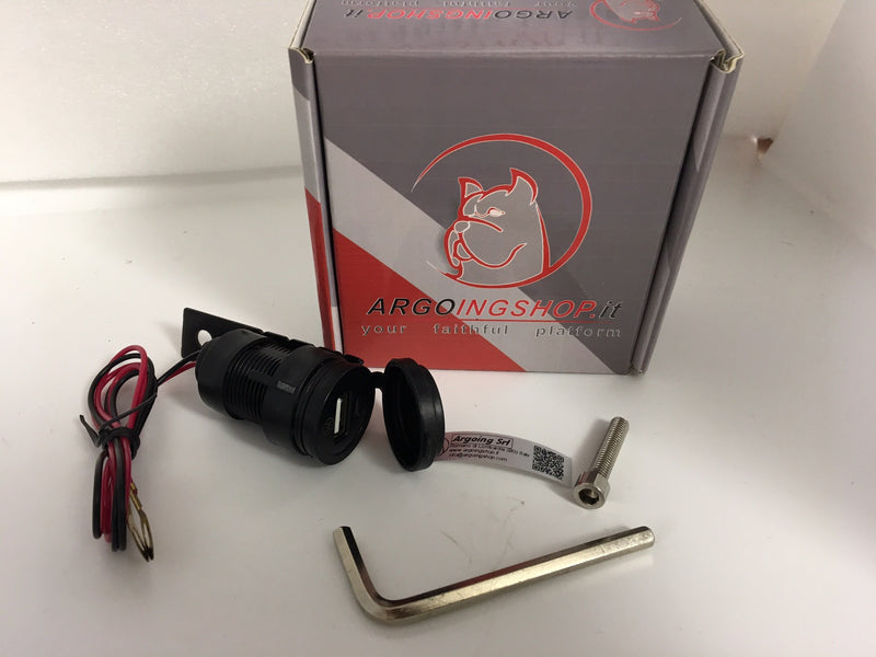 CARICABATTERIA ADATTATORE "ARGOING" PRESA USB 2,0A PER MOTO UNIVERSALE