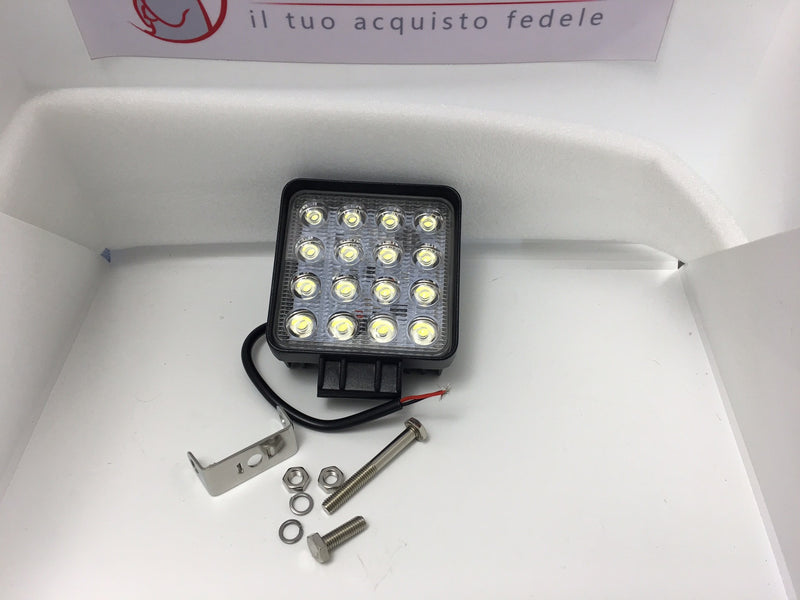 FARETTO LED QUADRATO PER JEEP WRANGLER - 48W -