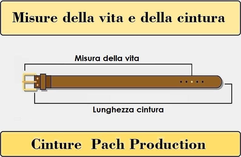 CINTURA IN CUOIO NATURALE  LINEA "PACH" SPESSORE 4 CM