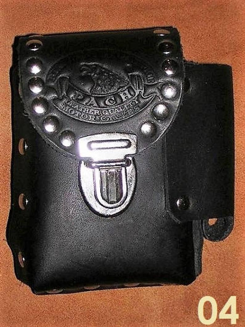 PORTA SIGARETTE IN CUOIO LINEA "PACH" E PORTA ACCENDINO SPESSORE 2CM