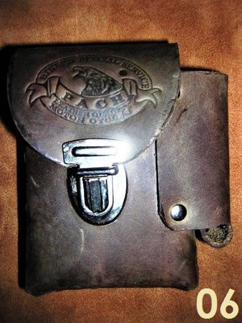 PORTA SIGARETTE IN CUOIO LINEA "PACH" E PORTA ACCENDINO SPESSORE 2CM