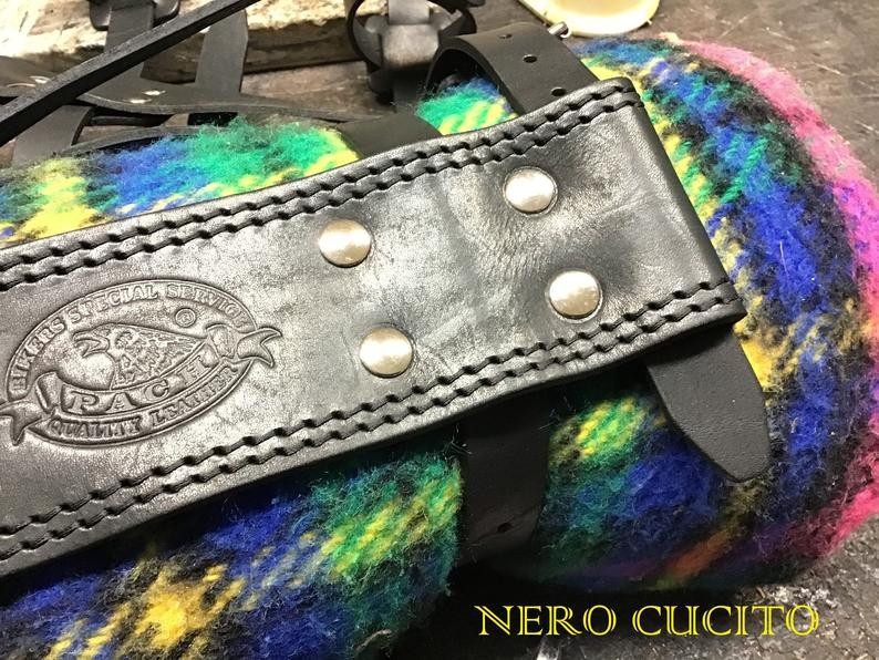 PORTA COPERTA PER MOTO LINEA "PACH" IN CUOIO 4MM