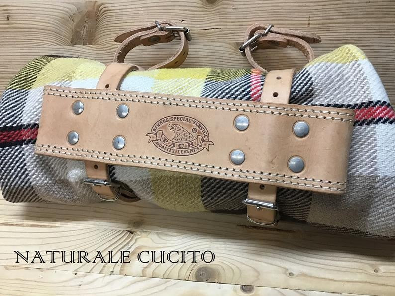 PORTA COPERTA PER MOTO LINEA "PACH" IN CUOIO 4MM