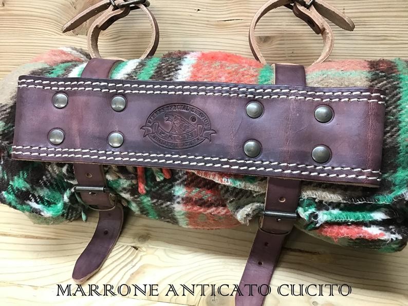 PORTA COPERTA PER MOTO LINEA "PACH" IN CUOIO 4MM