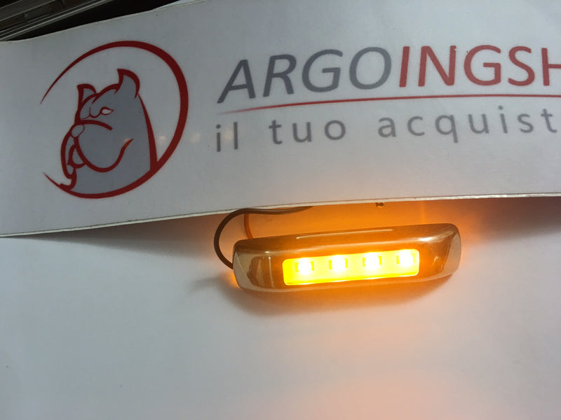 LUCE  A LED ARANCIO FORMA RETTANGOLARE PER AUTO - CAMION-FURGONI