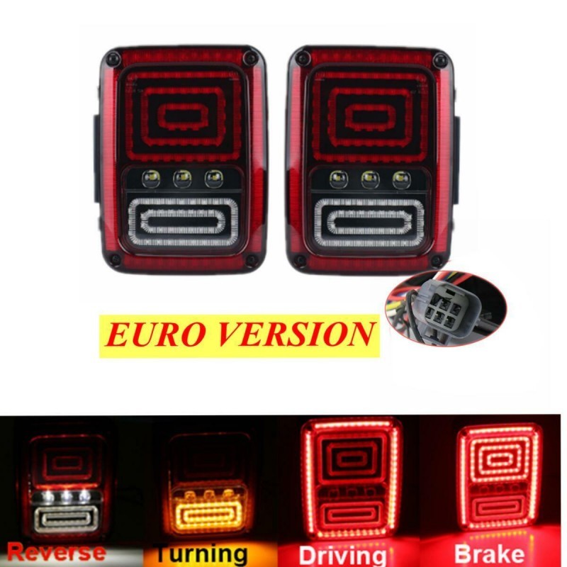 SET FARI LED POSTERIORI PER JEEP WRANGLER  POSIZIONE-STOP-RETROMARCIA